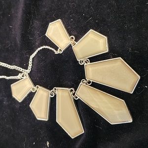 Sage color disc necklace